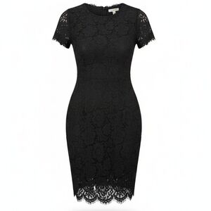 Black lace pencil dress